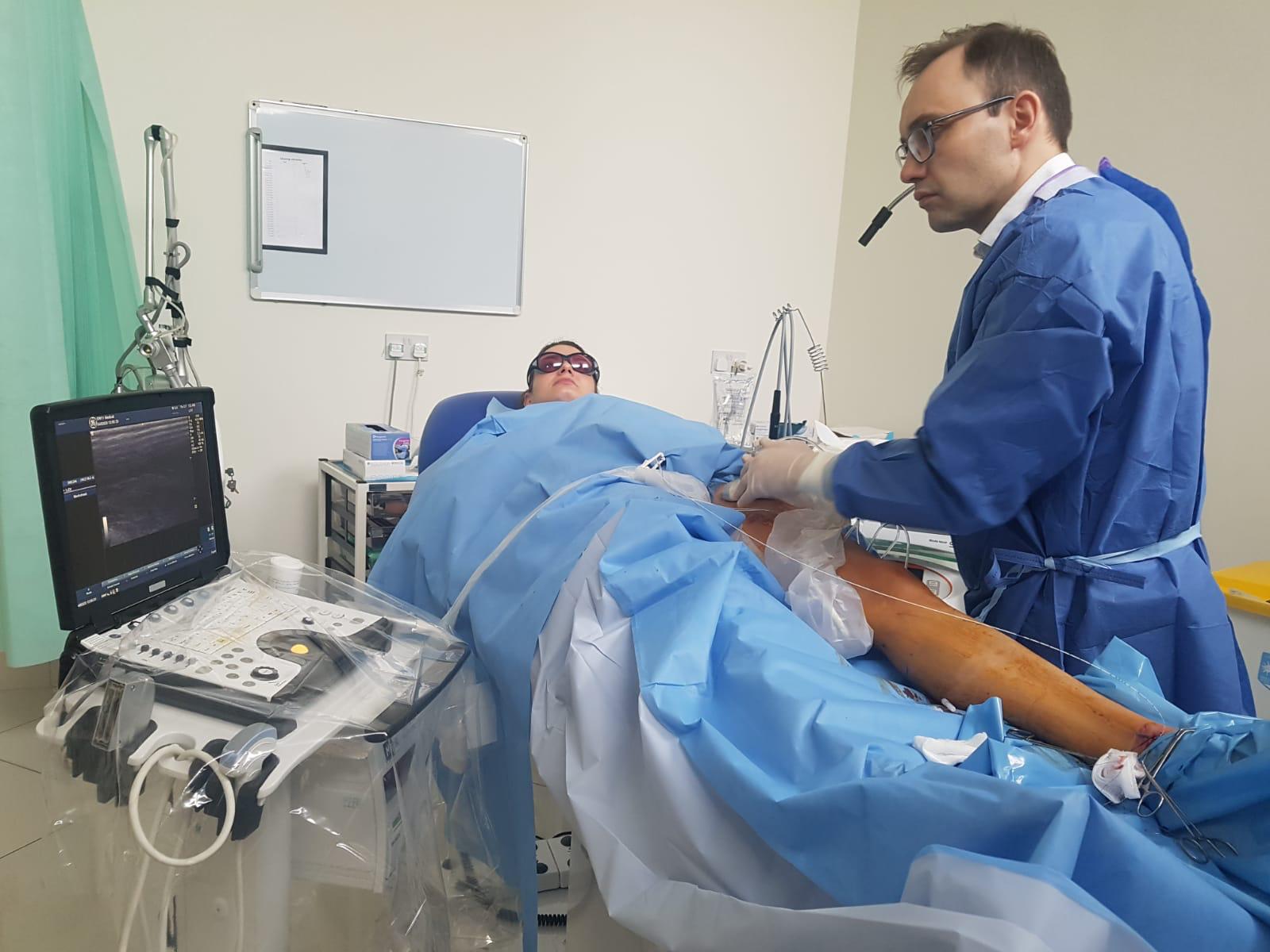 EVLA varicose vein procedure with ultrasound guidance at SW11 Medical Clinic, Clapham Junction